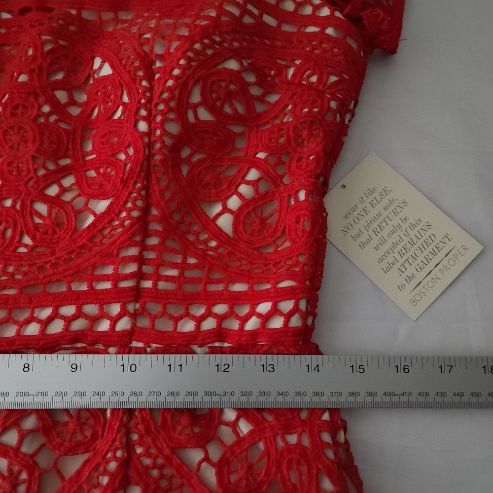 Boston Proper Lace Overlay Mini Dress - Picture 6 of 8